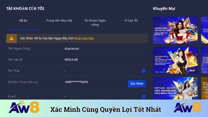 Xác Minh Danh Tính AW8 - Hướng Dẫn Chi Tiết Từ A Đến Z Xác minh danh tính AW8 mang đến quyền lợi tốt nhất
